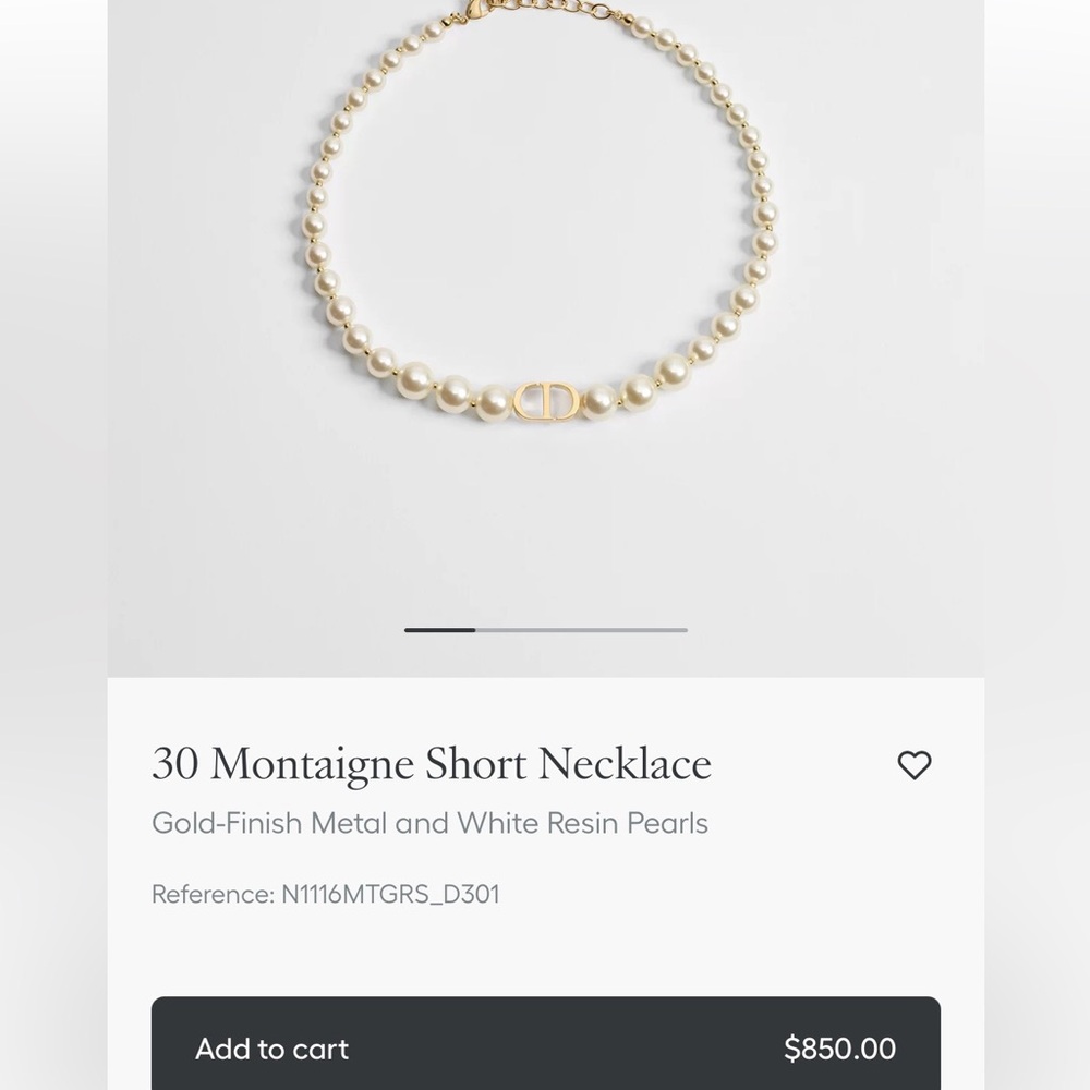 Dior Gold and White Pearl Necklace